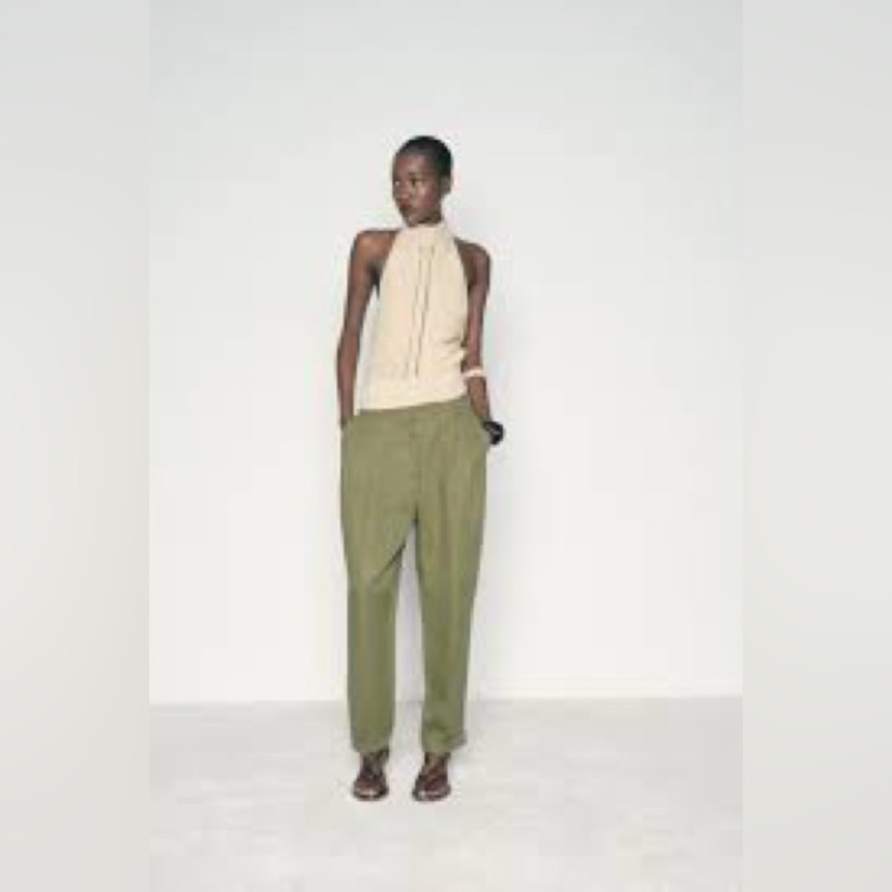 Zara turned up cuff straight leg pants
